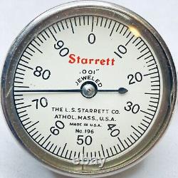 STARRETT No. 196A1Z Dial Test Jeweled Indicator Set in Padded Case