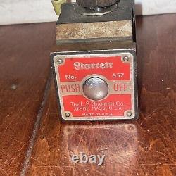 STARRETT No. 657 Magnetic Base with Flex-O-Post & Yuasa No. 300-005 Dial Guage