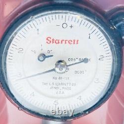 STARRETT No. 81-111J Dial Indicator. 0001 Grads. 025 Range NEW in Box