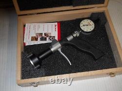 STARRETT Pistol Grip 2-3 Dial Internal Micrometer Wood Case used