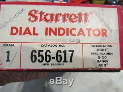 Starett Dial Indicator 656-617.400 Range. 0001 Graduation with Tolerance Hands