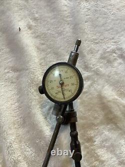 Starret No 81-141 Dial Indicator With Starret No 657 Push Off Metal Base