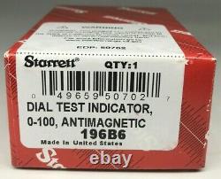 Starret Universal Back Plunger Dial Indicator. 200 Range, 0-100 Dial Face