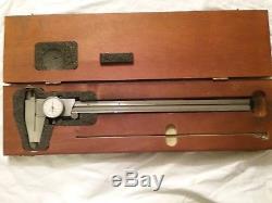 Starrett 12 Dial Calipers With Depth Attachment in Wooden Case #120