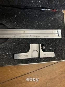 Starrett 120 Dial Caliper with 722D Attachment with Case. 001 Machinist Tool USA
