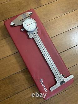 Starrett 120 Dial Caliper with 722D Attachment with Case. 001 Machinist Tool USA