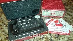 Starrett 196 Back Plunger dial indicator with all acc