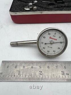 Starrett 196 Plunge Back Dial Indicator Hole Attmt 196A1Z Clamp Snug Holder Case