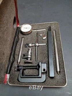 Starrett 196 Universal Back Plunger Dial Indicator with Attachments & Case USA