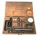 Starrett 196A Plunger Back Universal Dial Test Indicator Set in Wood Case USA