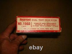 Starrett 196A Universal Dial Test Indicator Set Machinist Tool Lathe Mill