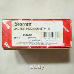 Starrett 196A1Z Dial Test Indicator Kit Universal Back Plunger with Case USA