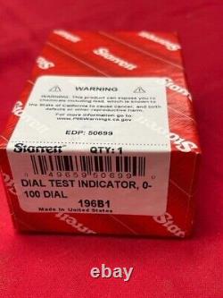Starrett 196B1 Universal Back Plunger Dial Indicator 200 Range, 0-100 Dial