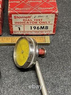 Starrett 196MB Back Plunger Dial Indicator, 196G Clamp, 196K Sleeve With Boxes