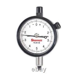 Starrett 25-111J Dial Indicator, 0.375 Stem Dia, Lug-on-Center Back