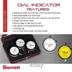 Starrett 25-111J Dial Indicator, 0.375 Stem Dia, Lug-on-Center Back