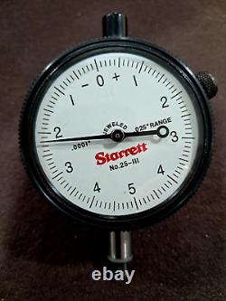 Starrett 25-111J Series Dial Indicator with Jewel Bearings