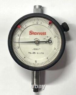 Starrett 25-111J (TG) Group 2 Dial Indicator, 0.025 Range. 0001 Graduation
