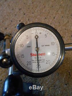 Starrett 25-131 Dial Indicator & Heavy Noga Flexible Magnetic Base 10 Arm