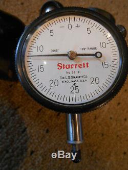 Starrett 25-131 Dial Indicator & Heavy Noga Flexible Magnetic Base 10 Arm
