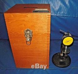 Starrett 25-131 Dial Indicator With Bench Test Stand Wooden Box EXCELLENT