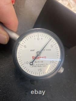 Starrett 25-136J Dial Indicator 0.075 Range, 0-15-0 Balanced Dial Mint