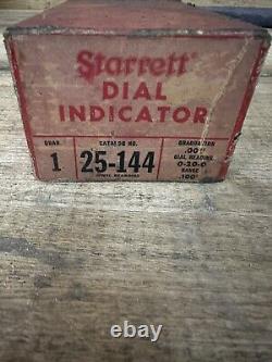 Starrett 25-144 Dial Indicator 0.100 Range, 0-20-0 Balanced Dial