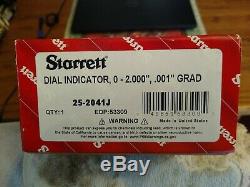 Starrett 25-2041J Dial Indicator, 0-2.000 Range. 001 Graduation
