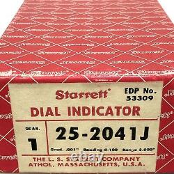 Starrett 25-2041J Dial Indicator, 0-2.000 Range. 001 Graduation AS-IS