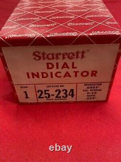 Starrett 25-234 Dial Indicator 0.050 Range, 0-20 Continuous Dial Vintage Editi