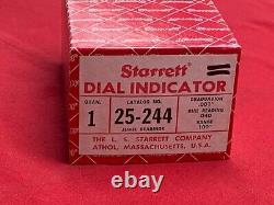 Starrett 25-244 Dial Indicator 0.100 Range 0-40 Dial Vintage Design