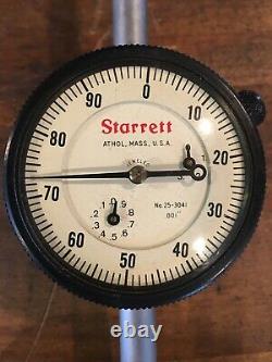 Starrett 25-3041 Dial Indicator 0-3.000 Range, 0-100 Dial Indicator