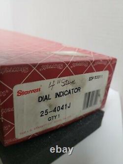 Starrett 25-4041J Dial Indicator Long Range 0-4 Range, 0.001 Graduation
