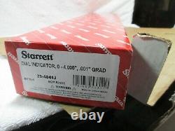 Starrett 25-4041J Dial Indicator Long Range 0-4 Range, 0.001 Graduation in box