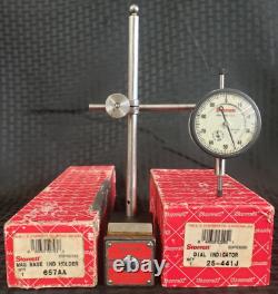 Starrett 25-441J Dial Indicator with Starrett 657AA Magnetic Base Indicator Holder