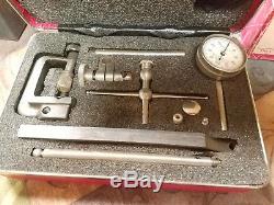 Starrett 50697 No. 196A1Z dial indicator kit vintage lite use, name engraved on