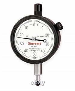 Starrett 53240 25-141J Dial Indicator 0.250 Range 0.001 Graduation Lug Bk USA