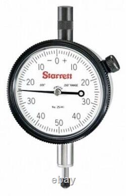 Starrett 53240 25-141J Dial Indicator 0.250 Range 0.001 Graduation Lug Bk USA