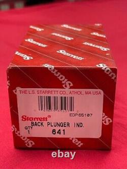 Starrett 641 Back-Plunger Dial Indicator without Shank 0.200 Range 0-100 Reading