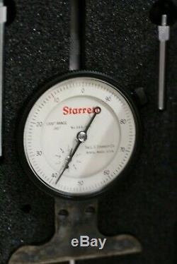 Starrett 644J Dial Depth Gauge with Case, 0 3 Range