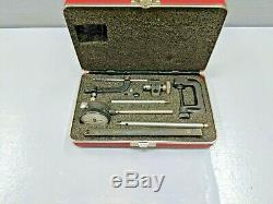 Starrett 645 Universal Dial Indicator, Back Plunger with Attachments, Case & Box