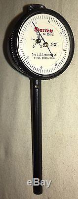 Starrett 650-5 Dial Indicator. 0005 Grads, 0-20-0 Dial Back Plunger 3 Contacts