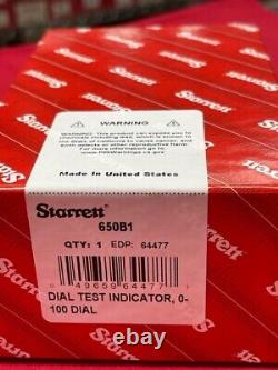 Starrett 650B1 Back Plunger Dial Indicator. 200 Range IN STOCK