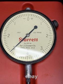 Starrett 655-118 Dial Indicator 0.020 Range, 0-4-0 Balanced Dial. 0001