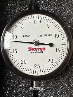 Starrett 655-131J Dial Indicator, Dial Face 0-25-0, Range. 125- Grad..0005