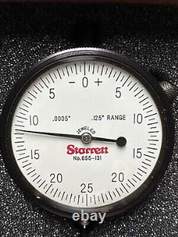 Starrett 655-131J Dial Indicator, Dial Face 0-25-0, Range. 125- Grad..0005