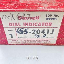 Starrett 655-2041J Dial Indicator Jeweled 0-2.000 Range. 001 Graduation withBox