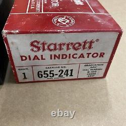 Starrett 655-241 Dial Indicator 0.250 Range 0-100 NEW OLD STOCK