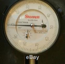 Starrett 655-3041-S Dial Indicator, 3.000 Measuring Range. 001 grad. EUC