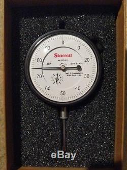 Starrett 655-441J Dial Indicator, 1.000 Measuring Range. 001 Graduation 0-100